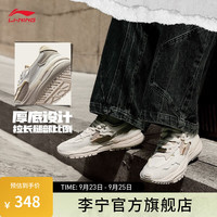 LI-NING 李宁 CF溯 起源2丨23男鞋2023男子复古老爹运动鞋AGCT323 米白色/灰-2 39