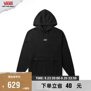 VANS 范斯 男女连帽卫衣简约复古休闲运动 黑色 XS