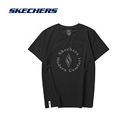 SKECHERS 斯凯奇 圆领短袖T恤衫 123W046