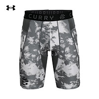 安德玛（UNDERARMOUR）秋冬库里Curry HeatGear男子印花篮球运动短裤1379829 灰色012 XL