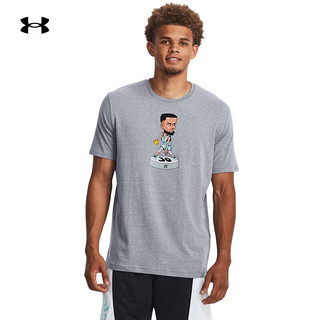 安德玛 UNDERARMOUR）库里Curry男子篮球运动印花短袖T恤1379859 灰色035 L