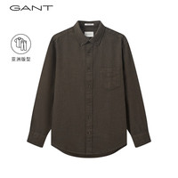 GANT白宇同款|亚洲版型|甘特冬男士简约长袖衬衫|3231199 349深绿色 M