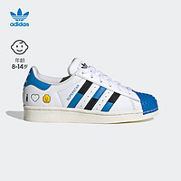 adidas阿迪达斯三叶草SUPERSTAR乐高积木联名男大童贝壳头板鞋 白/蓝 40(245mm)