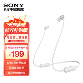 SONY 索尼 WI-C310 入耳式颈挂式蓝牙耳机 白色