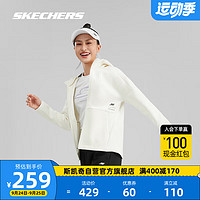 斯凯奇Skechers女款防风连帽外套拉链运动跑步户外P423W061 0074 L 