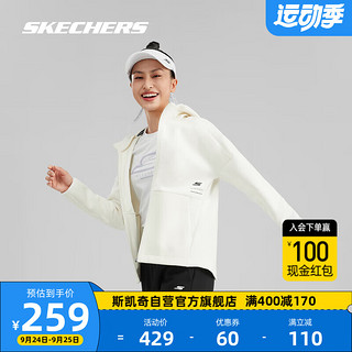 SKECHERS 斯凯奇 女款防风连帽外套拉链运动跑步户外P423W061 0074 L