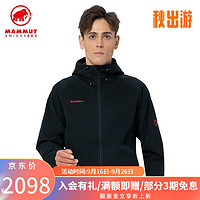 MAMMUT 猛犸象 Clion防风连帽夹克软壳男女上衣 黑色 XL