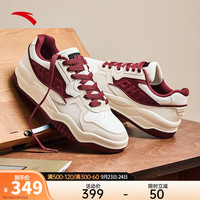 ANTA安踏满贯  板鞋男鞋厚底增高复古休闲鞋运动鞋112348060 象牙白/荔枝红/泥沙灰-7 6.5(男39)