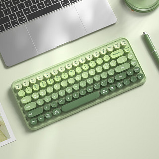 B.O.W 航世 BOW）K608 无线键盘 笔记本台式电脑家用办公通用可爱迷你便携轻音键盘 抹茶绿 渐变