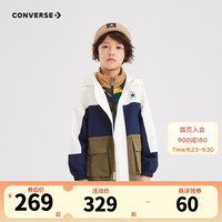 Converse 匡威童装男女童夹克马甲2件套秋儿童休闲外套 灰橄榄绿 110/52