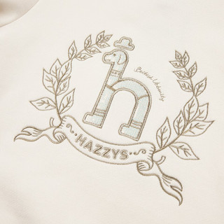 哈吉斯（HAZZYS）品牌童装女童卫衣冬舒适柔软经典圆领微弹撞条时尚卫衣 玫瑰粉 145