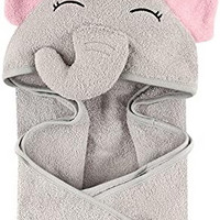 HUDSON BABY 男女通用 婴儿棉动物脸连帽浴巾，Pretty Elephant，均码