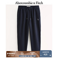 ABERCROMBIE & FITCH男装 美式复古街头潮流运动刺绣小麋鹿直筒抓绒卫裤 330566-1 海军蓝 M (180/80A)