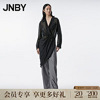 JNBY江南布衣连衣裙宽松衬衫领5N7G16090 001/本黑 XS