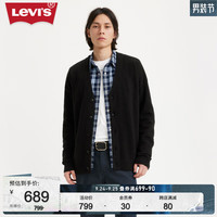 Levi's李维斯男士绵羊毛开衫毛衣V领百搭 黑色 M