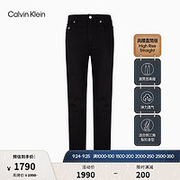 Calvin Klein Jeans女士高腰修身直筒微弹水洗磨绒牛仔裤J222281 1BY-牛仔黑 26