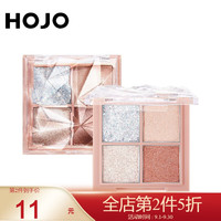 HOJO 四色眼影盘闪粉珠光哑光大地色平价学生初学者防水防汗奶茶色 2#银河碎砖