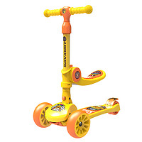 luddy 乐的 小黄鸭儿童闪光轮可折叠坐骑踏板滑板车1-6岁宝宝两用溜溜车 1013小黄鸭