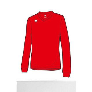 DESCENTE 迪桑特 男女兼用排球运动衫 长袖吸汗 RED M码 DSS-4