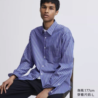 UNIQLO 优衣库 男装女装 优质长绒棉条纹衬衫外套长袖宽松休闲衬衣462378