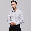 Nautica Tailored条纹衬衫男士秋季短袖商务正装衬衣 43 长袖灰条纹