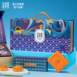 WISDOM TRYMA 金苹果 中秋月饼礼盒广式月饼蛋黄莲蓉月饼提手高档礼品 尊尚礼700g