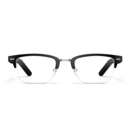智能眼镜 2 亮黑色 方形半框光学镜