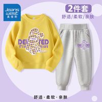 真维斯儿童时髦卫衣春秋可爱女孩卡通休闲裤女童上衣套装洋气 OL77 140