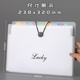 创易a4文件夹多层用试卷收纳袋可爱透明插页初高中分类试卷夹卷子收纳整理多功能文件收纳风琴包 12层/Lucky/可装250张