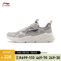 LI-NING 李宁 流萤丨运动鞋春夏网面透气情侣款轻便复古休闲鞋低帮百搭老爹鞋 风铃灰/尘烟灰(387男款)-2 43