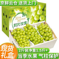 京丰味阳光玫瑰葡萄 国产晴王香印无籽提子应季新鲜水果中秋礼盒 精选一级果 单粒平均8g 2斤装