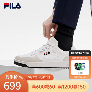 FILA 斐乐 CHIC男鞋板鞋2023冬时尚休闲鞋 明亮白-BW 41