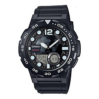 CASIO 卡西欧 防水夜光双显多功能电子男表 AEQ-100W-1AVDF