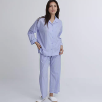 优衣库 女装 睡衣(长袖条纹套装起居服 新品) 458988