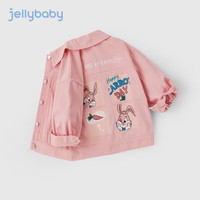 JELLYBABY女童外套春秋中大儿童洋气婴儿秋季小童牛仔秋款宝宝秋装 粉红色 150