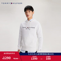 TOMMY HILFIGER 男装经典百搭刺绣字母合身版连帽套头卫衣13720 白色YBR L