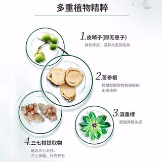养元青 云南白药洗护双效控油止痒洗发水套装210ml*3+头皮护理液65ml*3