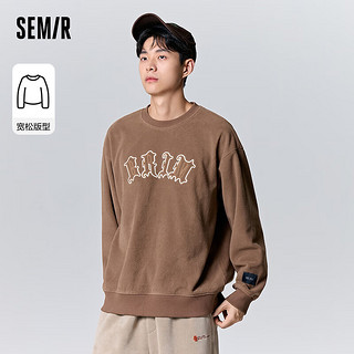 Semir森马（Semir）卫衣男个性哥特体刺绣精致时 咖啡50893 160/80A/XS