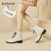 DAPHNE 达芙妮 时尚马丁靴女秋冬2023年百搭靴子加绒