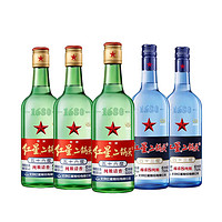 88VIP：红星 北京红星二锅头蓝八43度750ml*2瓶 绿瓶大二500ml*3瓶白酒组合装