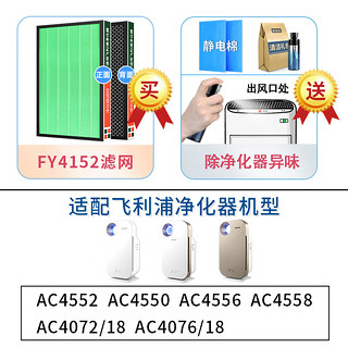 思博润 适用飞利浦空气净化器AC4076过滤网滤芯AC4147、FY1417、FY6177 FY4152配4552/4556滤网