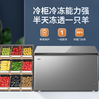 Haier 海尔 300/429/519升一级能效节能深冷速冻大容量冰柜家用全冷冻冷藏两用单温冰箱小型冷柜商用 252升冻352斤肉