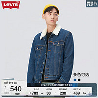 Levi's 李维斯 男士牛仔夹克棉服外套仿羊羔绒领复古潮流保暖 蓝色 A8410-0000 L