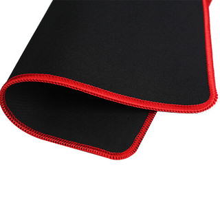 现代翼蛇 qck heavy L 高密针织电竞游戏鼠标垫中小号 电脑笔记本键盘桌垫 红包边黑色