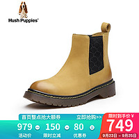 暇步士（Hush Puppies）马丁靴女士切尔西高帮英伦厚底短靴U3T01DD3 深棕 39