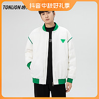 TONLION 唐狮 品牌时尚男款羽绒服潮流冬季撞色夹克棒球服运动户外