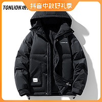 TONLION 唐狮 品牌男士短款羽绒服连帽运动时尚休闲情侣韩版冬外套