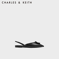 CHARLES&KEITH时尚尖头后绊带凉鞋女CK1-70900470 Black黑色 37