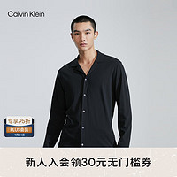 Calvin Klein内衣男简约刺绣舒适纽扣翻领家居睡衣NM2445 UB1-太空黑 M