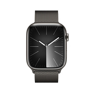 Apple Watch Series 9 智能手表45毫米石墨色不锈钢表壳石墨色米兰尼斯表带 电话手表MRPQ3CH/A